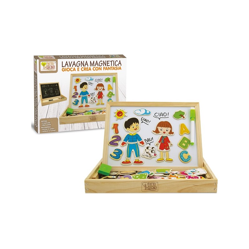 LAVAGNA MAGNETICA DOUBLE LEGNO