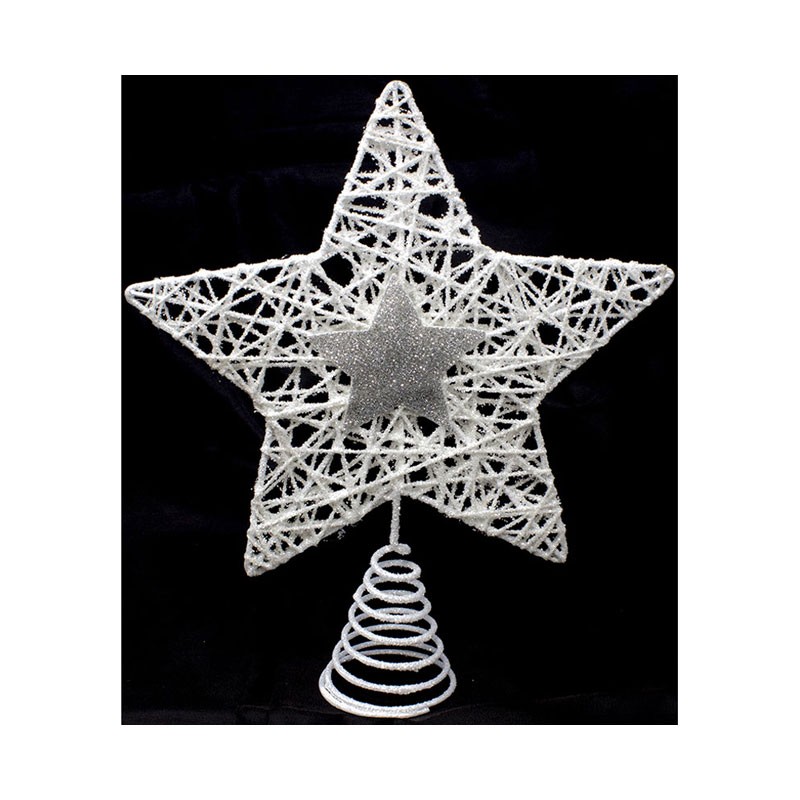 PUNTALE CM.20*25 VIMINI BIANCO GLITTER