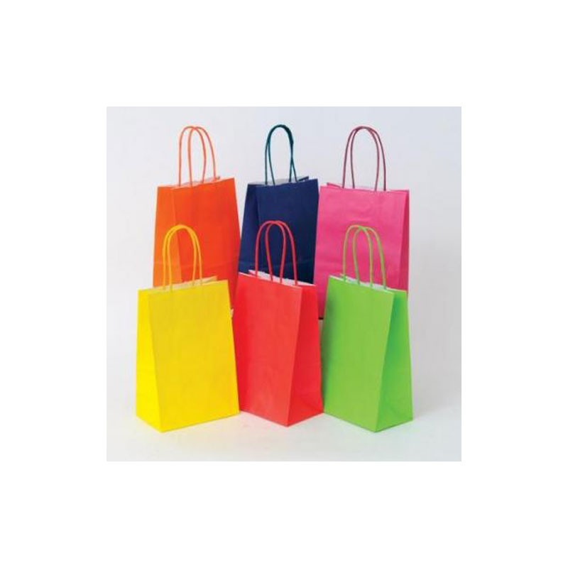SHOPPERS CARTA KRAFT COLORI ASSORTITI MILLERIGHE PASTELLO MEDIUM CM B18X H23X P9,8