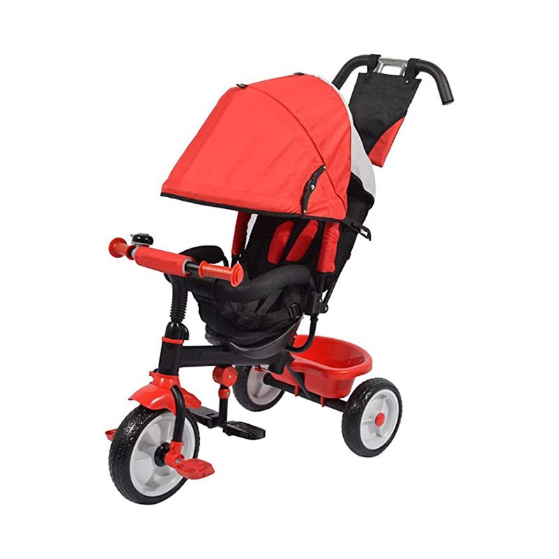 TRICICLO A PEDALI C/CAPPOTTINA E ACCESSORI SPRINT ROSSO