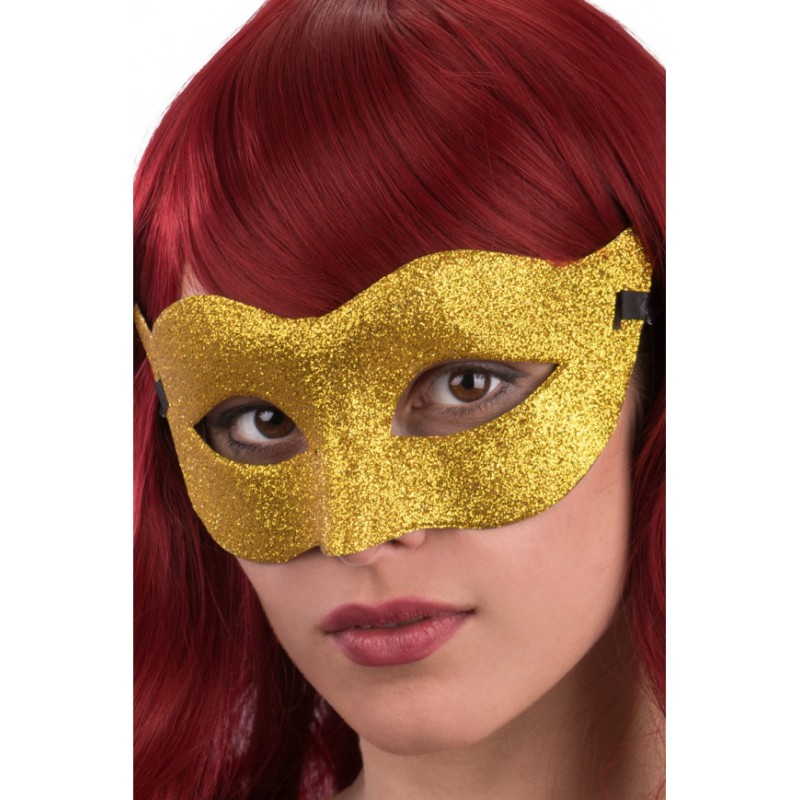 MASCHERA CON GLITTER ORO