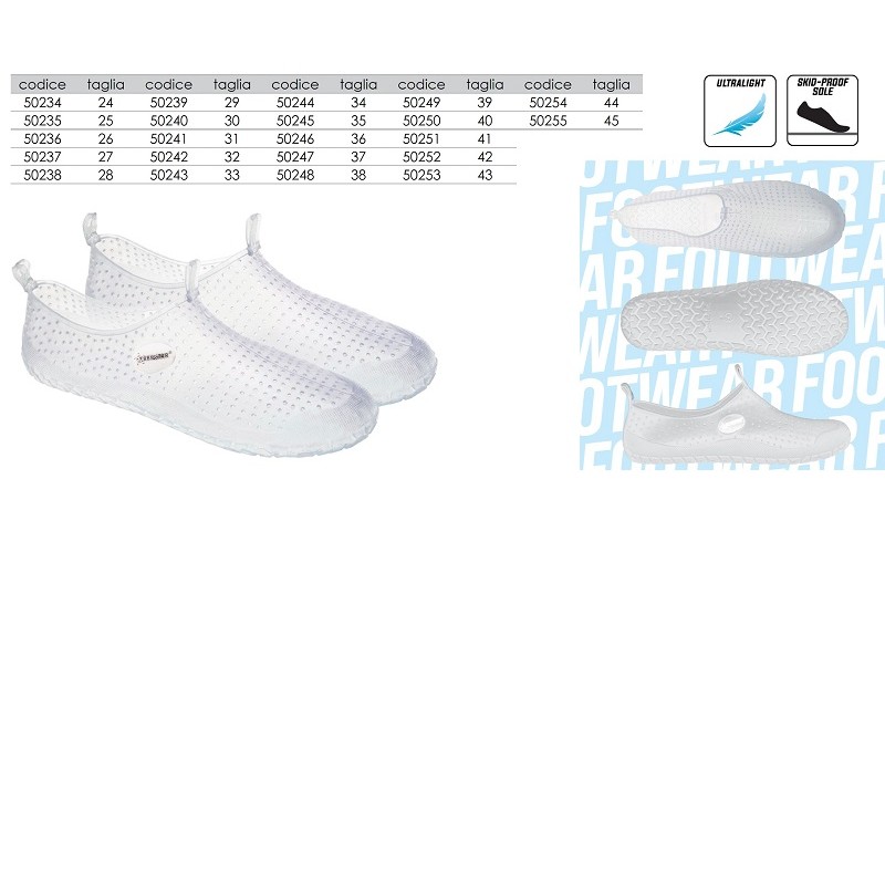 SCARPETTE COLORE TRASPARENTE  TROPICALWHITE 25
