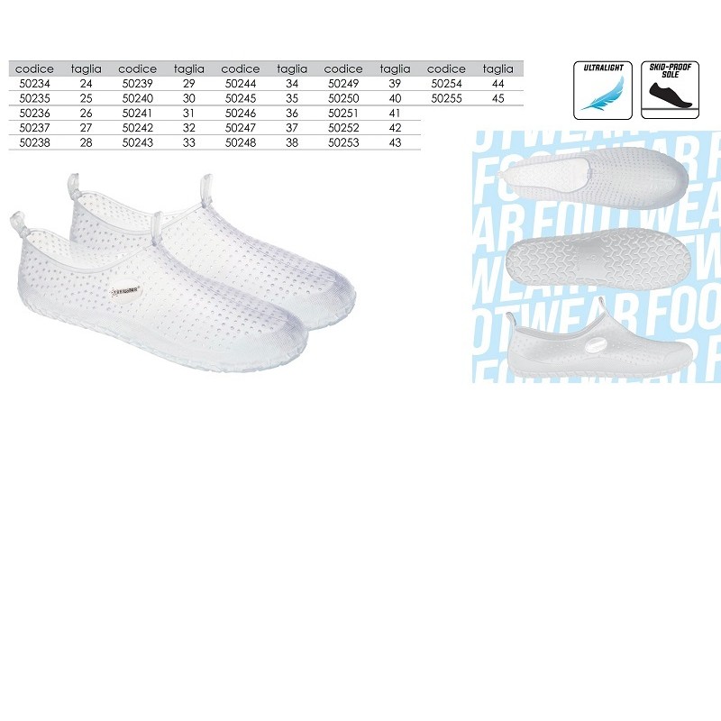 SCARPETTE COLORE TRASPARENTE TROPICALWHITE 31
