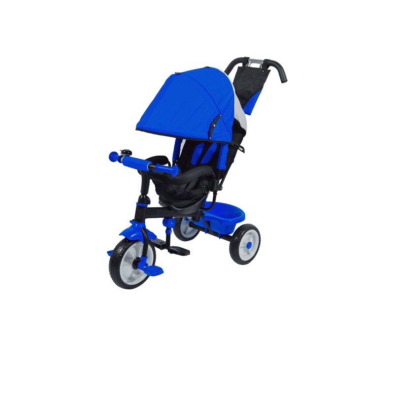 TRICICLO A PEDALI C/CAPPOTTINA E ACCESSORI SPRINT BLU