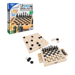 GIOCO SCACCHI/DAMA/FILETTO LEGNO