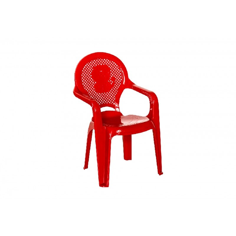 SEDIA IMPILABILE ROSSA CON BRACCIOLI