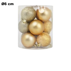 SET 12 PALLINE DORATE CM.6