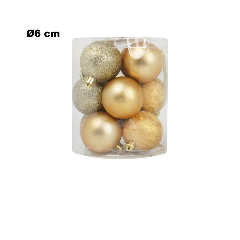 SET 12 PALLINE DORATE CM.6