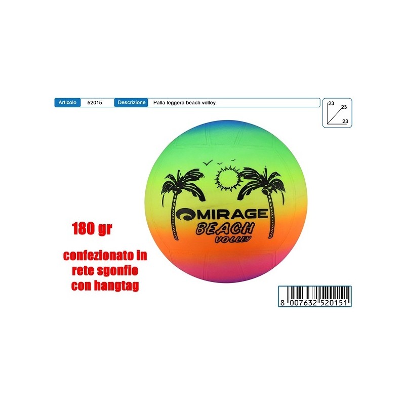 PALLONE RAINBOW VOLLEY CM 23 180 GR