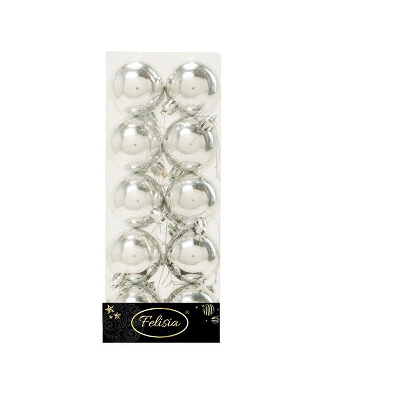 Sfere In Plastica Argento Lucide Ø 5cm- 20pz