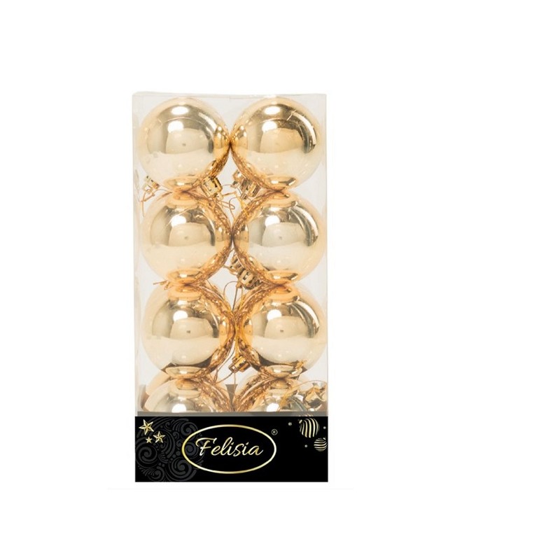 Sfere In Plastica Oro Lucide Ø 6cm 16pz