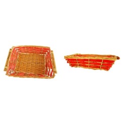 Cesto Rett.Beige/Rosso...