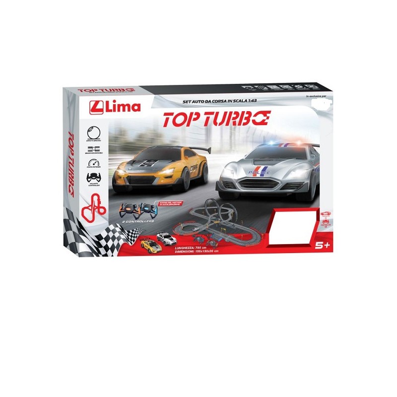 PISTA 1:43 SLOT CAR SET POLICE VERSION A49-10A
