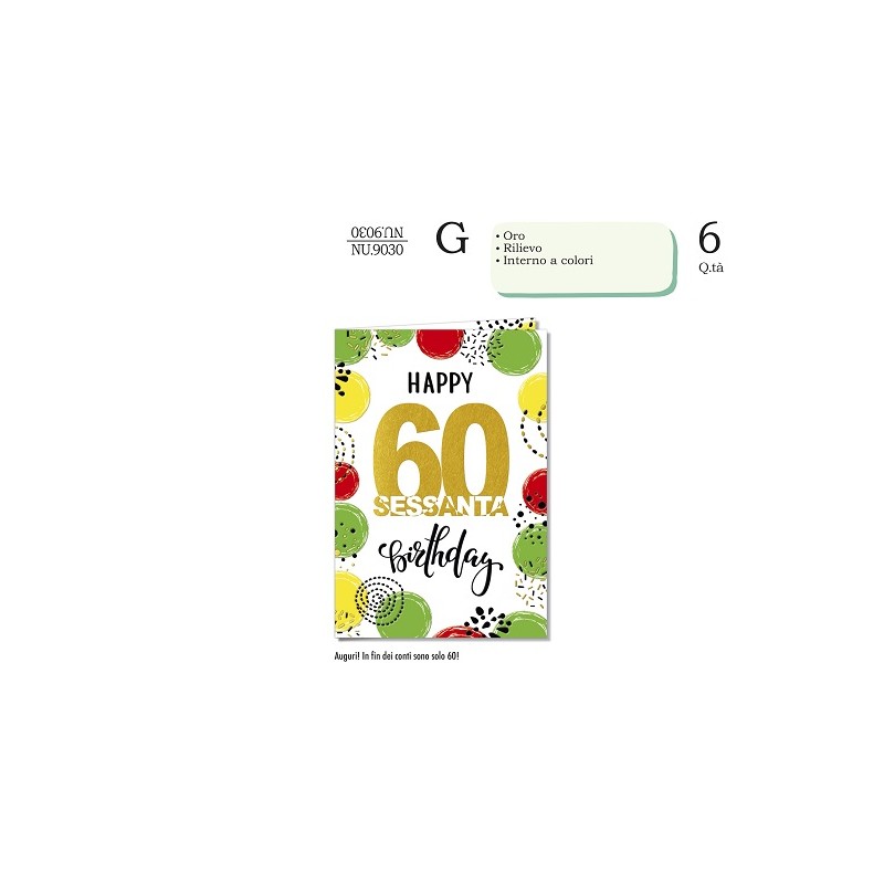 Biglietti Numeri ETA' 60 NU9030
