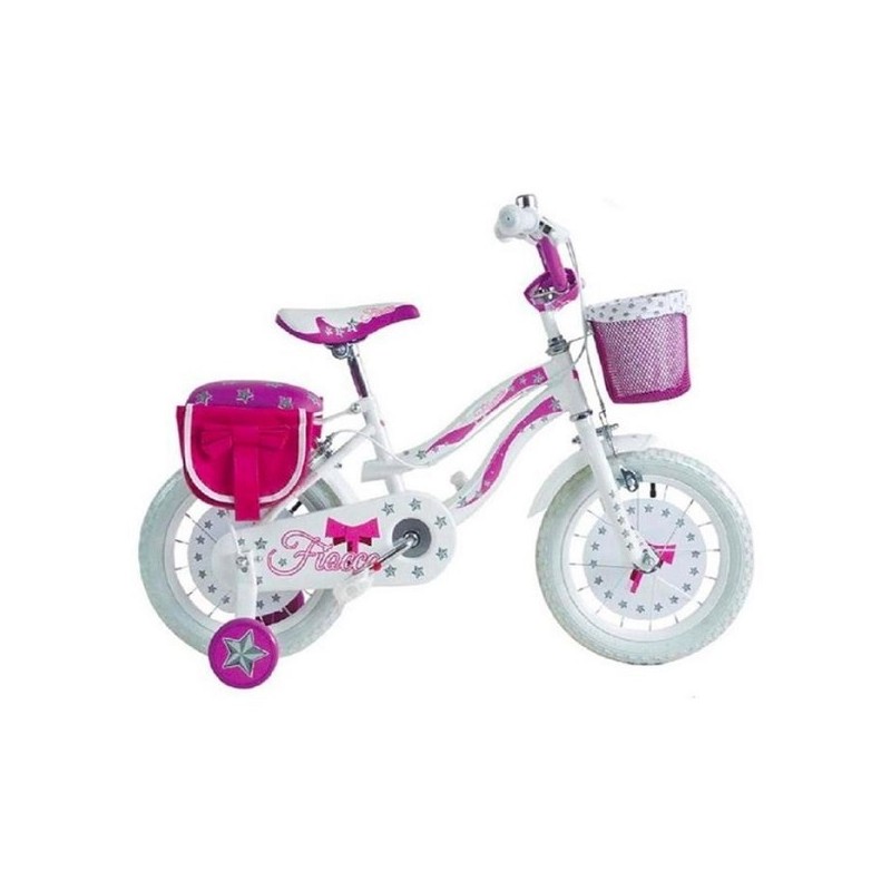 BICI FIOCCO 12 BIANCA/ROSA CON CESTINO