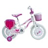 BICI FIOCCO 14 BIANCO/ROSA C/CESTINO