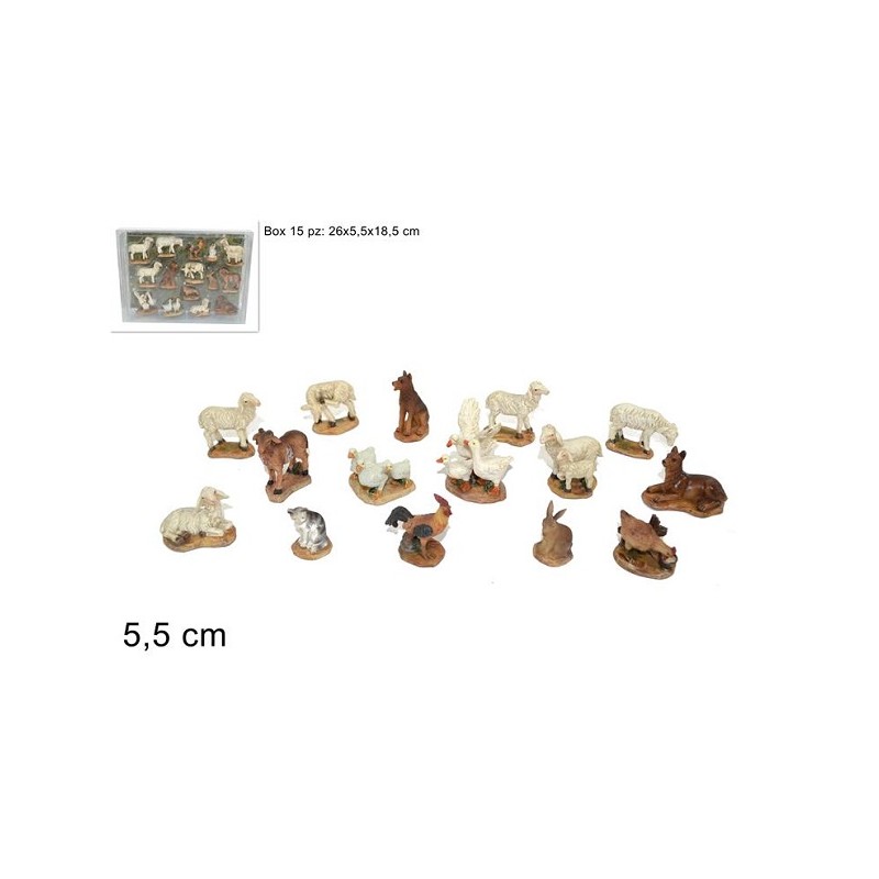 ANIMALI PRESEPE PICC. 15PZ IN PVC