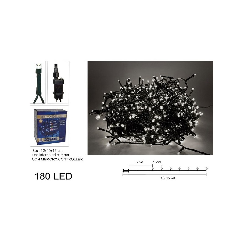 MINILUCCIOLE LED INT/EST 180L BIANCO