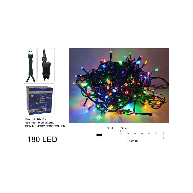 MINILUCCIOLE LED INT/EST 180L MULTICOLOR