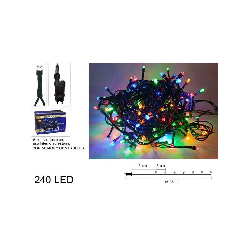 MINILUCCIOLE LED INT/EST 240L MULTICOLOR